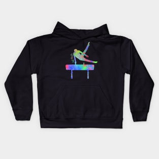 Male Gymnast Silhouette Art - Pommel Horse Kids Hoodie